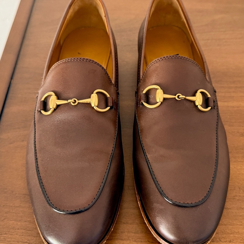 Women's Gucci Jordaan loaferS, Size 37, Brown - Picture 2 of 7